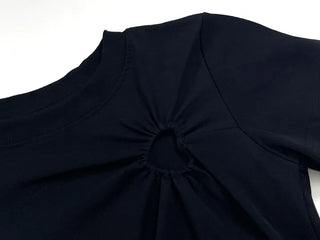 Street Heart Punching/Eyelet Shirring Short Sleeve T-shirt