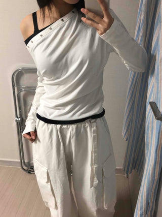 Minimal Big Pocket Cargo Wide Pants