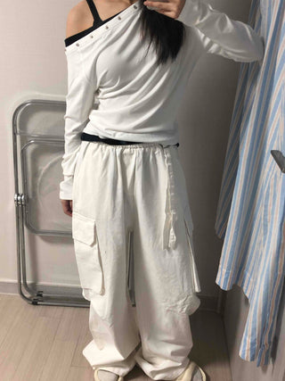 Minimal Big Pocket Cargo Wide Pants