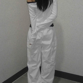 Minimal Big Pocket Cargo Wide Pants
