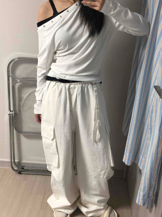 Minimal Big Pocket Cargo Wide Pants