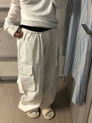 Minimal Big Pocket Cargo Wide Pants