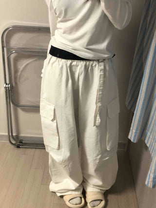 Minimal Big Pocket Cargo Wide Pants