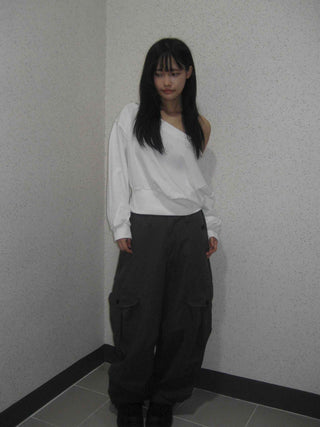 Vintage Cargo Button Wide Long Pants