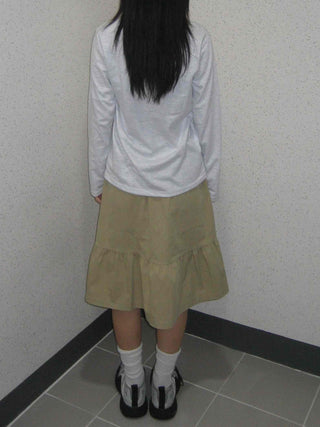 Flare Frill Midi Skirt