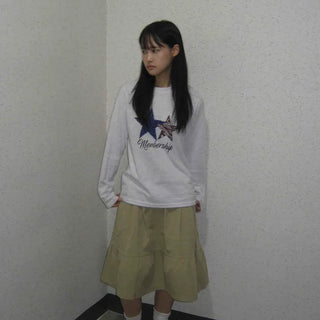 Newtro Star Patch Lettering Long Sleeve T-shirt