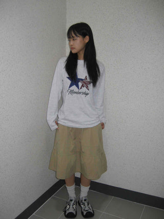 Newtro Star Patch Lettering Long Sleeve T-shirt