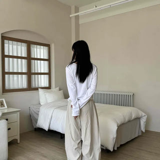 Sporty Lettering Crinkly Cut Wide Long Pants