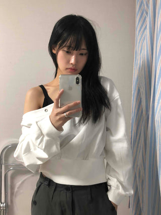 Basic Off-Shoulder Studded Plain Sweatshirt