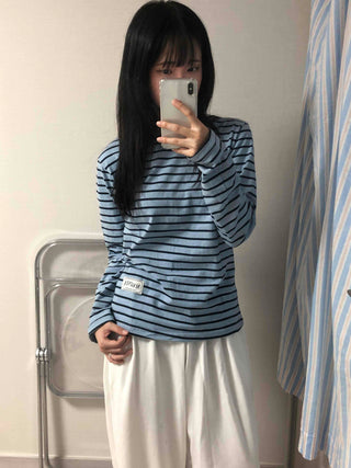 Comfort Stripe Patch Long Sleeve T-shirt
