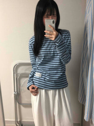 Comfort Stripe Patch Long Sleeve T-shirt