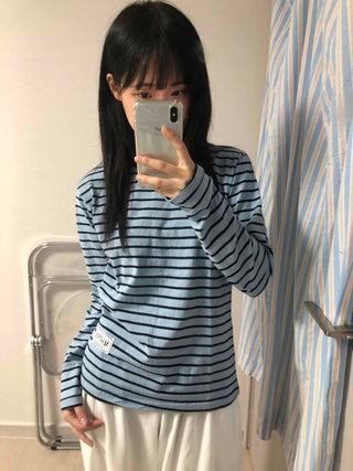 Comfort Stripe Patch Long Sleeve T-shirt