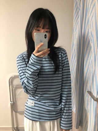 Comfort Stripe Patch Long Sleeve T-shirt