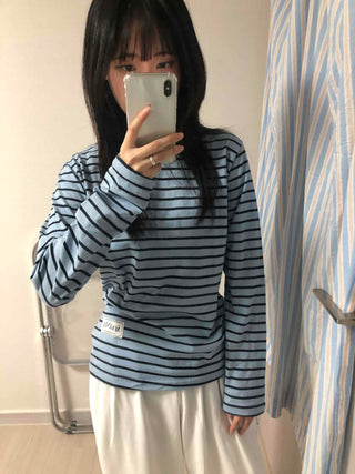 Comfort Stripe Patch Long Sleeve T-shirt