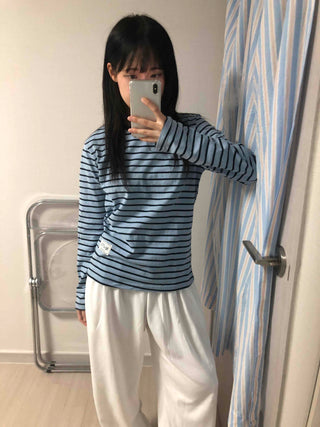 Comfort Stripe Patch Long Sleeve T-shirt