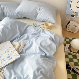 Pastel Blue and Cream Duvet Cover Set