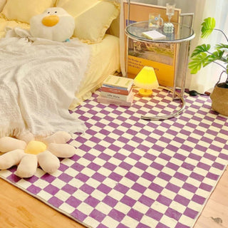 Handmade Retro Checkerboard Rug