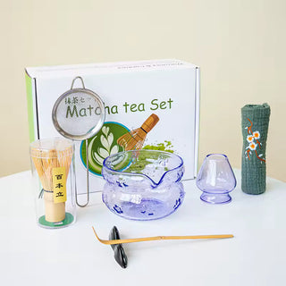 Pink and Purple Glass Matcha Set
