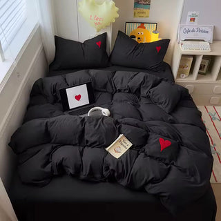 Mint Green Heart Bedding Set