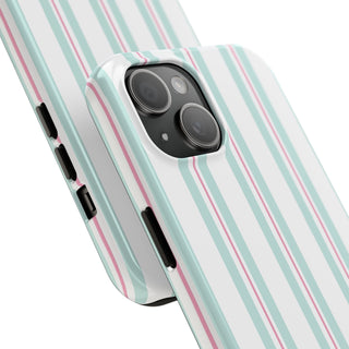Green and Pink Striped iPhone Case
