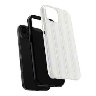 Cream and Lilac Striped iPhone Case