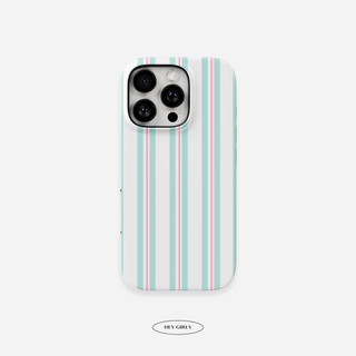 Green and Pink Striped iPhone Case