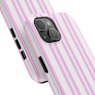 Pink and Blue Striped iPhone Case