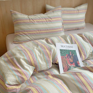 Soft Retro Striped Duvet Cover Set
