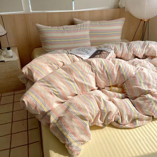 Aesthetic Retro Striped Duvet Cover Set