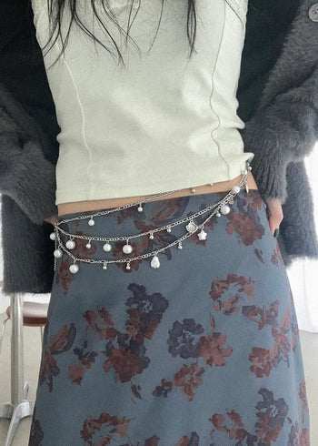 Pearl bead chain belt