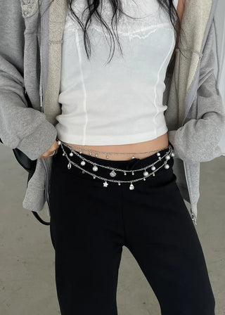 Pearl bead chain belt