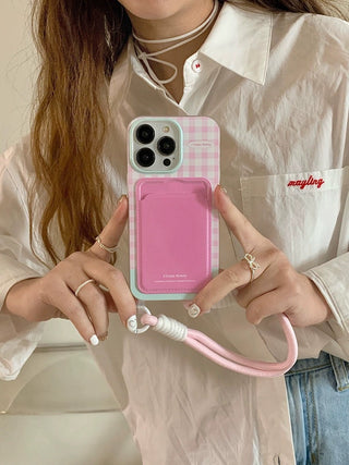 Pink Checkered iPhone Case