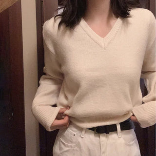 [U-neck/V-neck] 2 types of standard basic knitwear