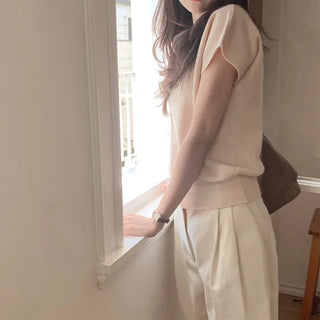 Slim boat neck knit