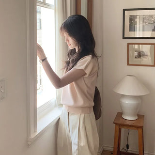 Slim boat neck knit