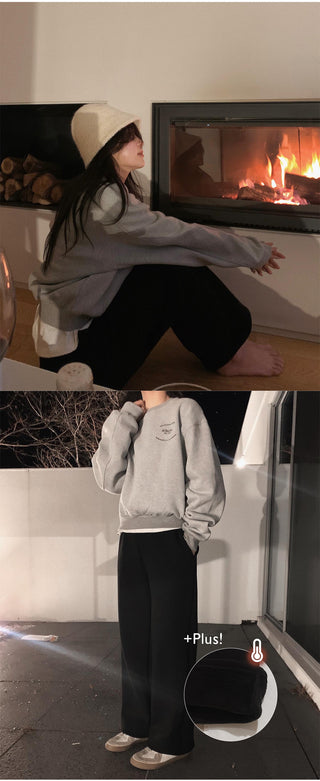 (basic/long) Fleece-lined training pants - 2 colors