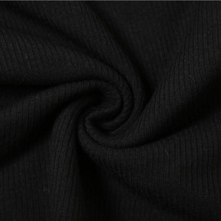 Long sleeve irregular one shoulder contrast top