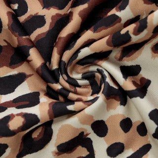 V neck lace hem leopard print backless cami top