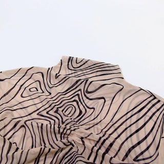 Long sleeve high neck ripple ruched pant set