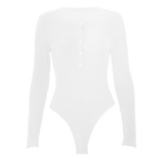 Crewneck long sleeve button solid bodysuit