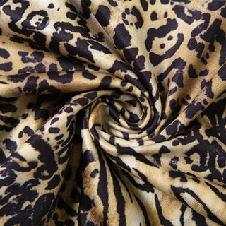 Lace hem leopard print v neck button cami mini dress