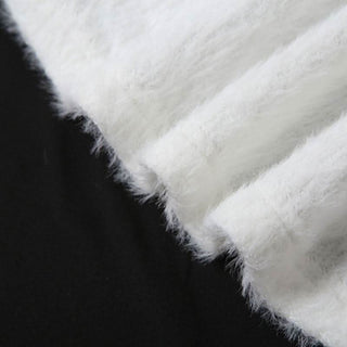 Long sleeve fluffy lace solid 2 piece coat top