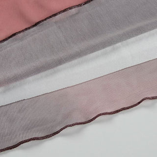 Long sleeve self tie crewneck sheer mesh print mini dress