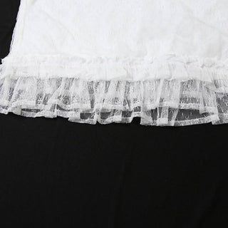 Lace hem backless ruffle tube mini skirt set