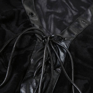 Long sleeve v neck self tie ripple button mini dress