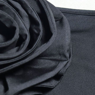 Irregular flower applique backless cami mini dress