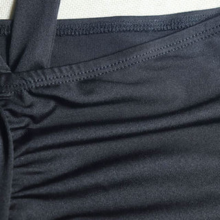 Ruched long sleeve crewneck self tie maxi skirt set