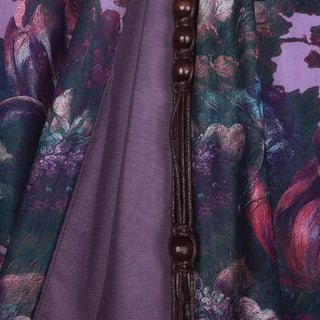 Long sleeve high neck ruffle beaded flower print top