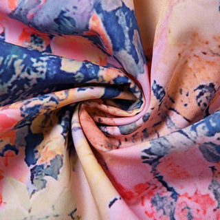 Lace hem zip-up print v neck cami mini dress