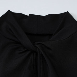 Long sleeve hollow out high slit ruched cut out maxi dress